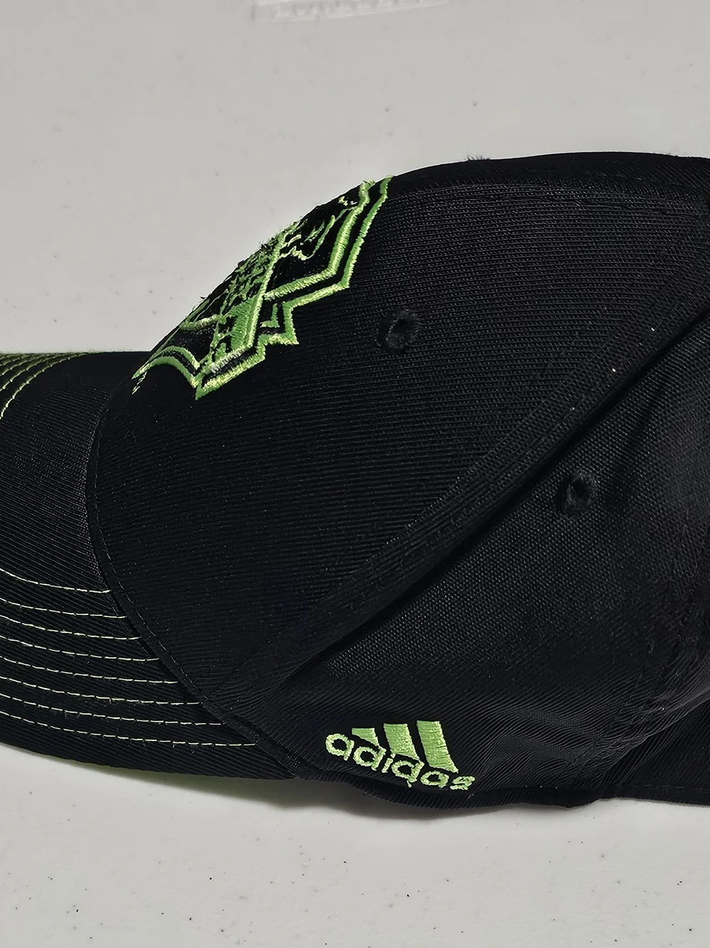 adidas MLS Seattle Sounders FC Black and Neon Green Cap Fitted Unisex